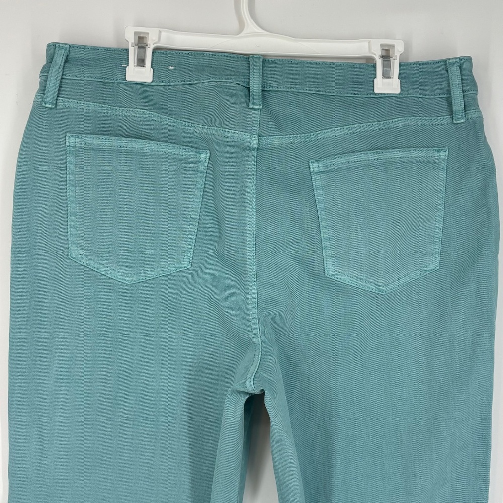 Chico's Size 3 Womens 16 So Slimming Girlfriend Slim Leg Crop Jeans Turquoise - Picture 9 of 10